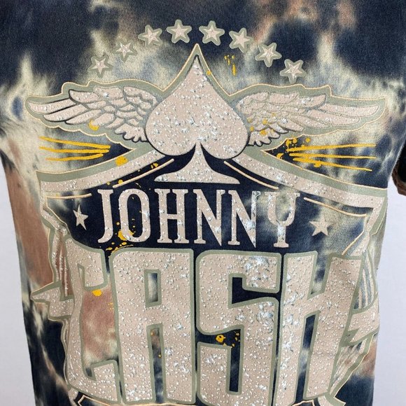 Johnny Cash S Man In Black Multicolor Tie Dye Graphic T-Shirt Tee Short Sleeve - Picture 4 of 12